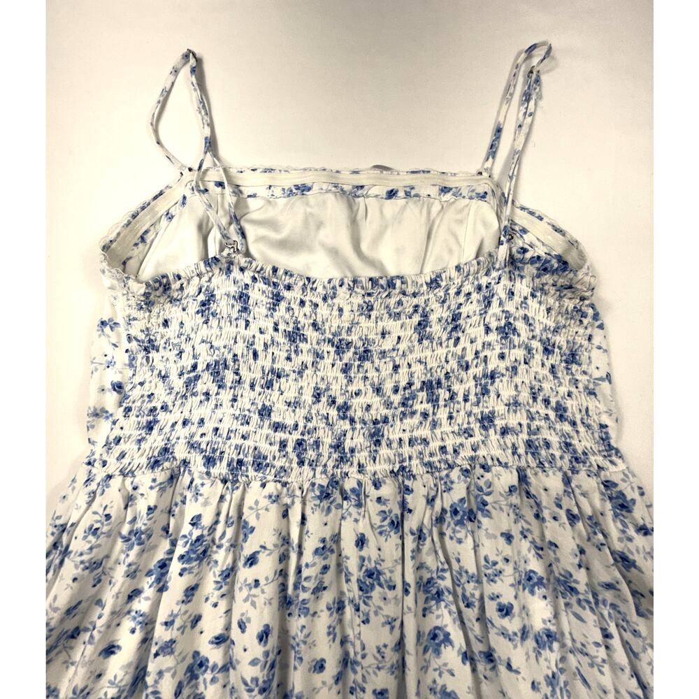 Aeropostale Blue Floral Mini Dress spaghetti straps Sz M - Picture 8 of 11